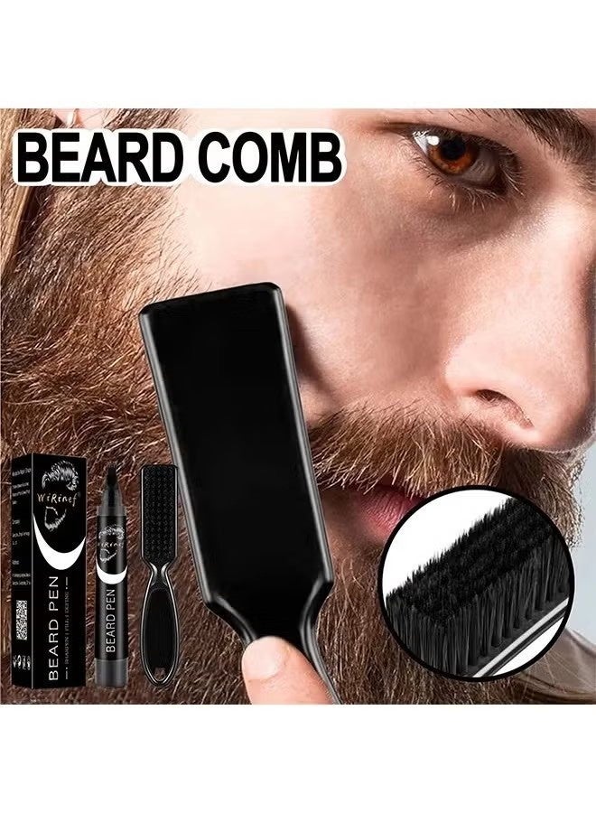 WiRinef Beard Pen-, Long Lasting Beard Filling Pen Kit with Brush and Beard Styling Comb Tool Creates Natural Looking Beard, Moustache and Eyebrows - Image 5