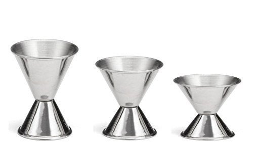 Great Credentials Double Jigger, Stainless Steel, Cocktail Measuring Liquor Jiggers with markings Set of 3 - Image 2