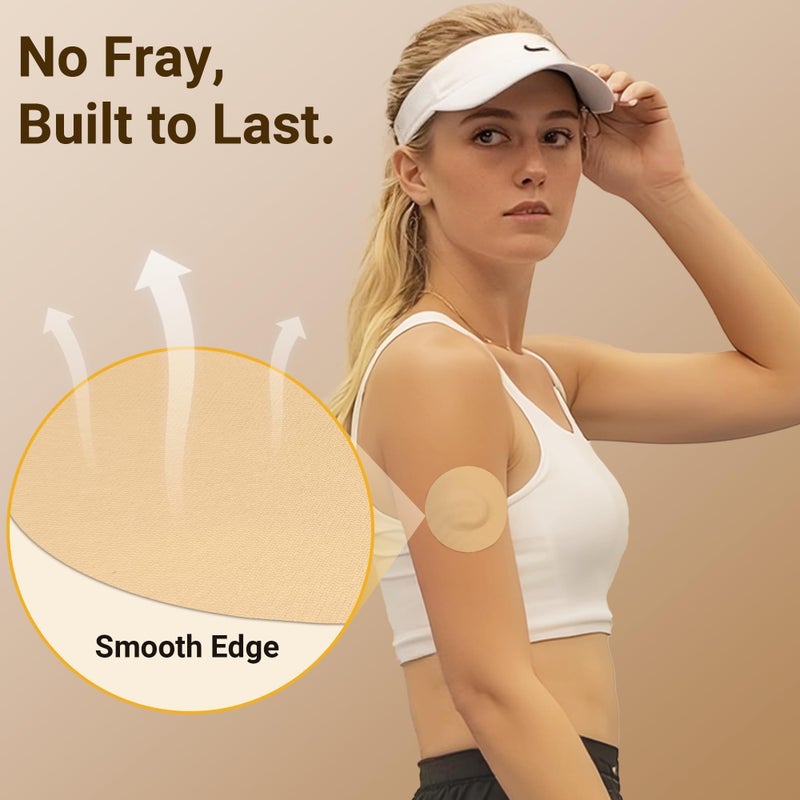 Amolyfe Libre 3 Sensor Covers Waterproof, 20 Pack Freestyle Libre 3 Plus Covers, Bump-Proof with Hard Cap, Waterproof Breathable Medical CGM Adhesive Patches, 14-Day CGM Protection (Beige) - Image 5