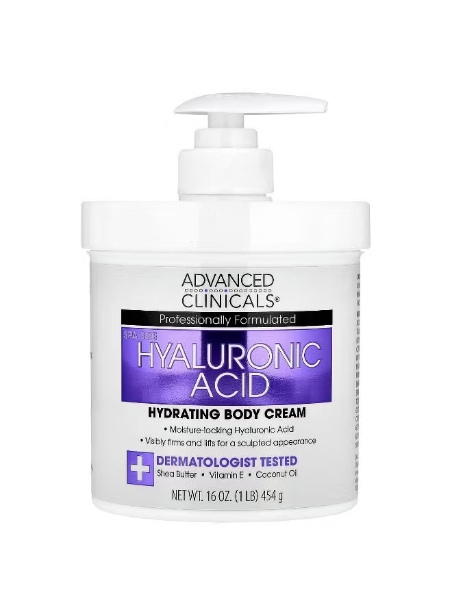 Advanced Clinicals, Hyaluronic Acid, Hydrating Body Cream, 16 oz (454 g) - Image 1