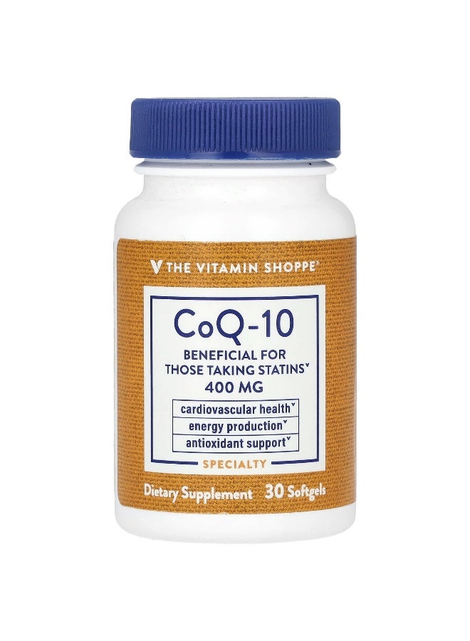 The Vitamin Shoppe, CoQ-10, 400 mg, 30 Softgels - Image 1
