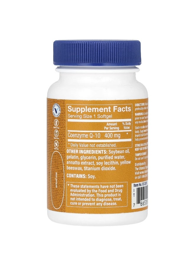 The Vitamin Shoppe, CoQ-10, 400 mg, 30 Softgels - Image 2