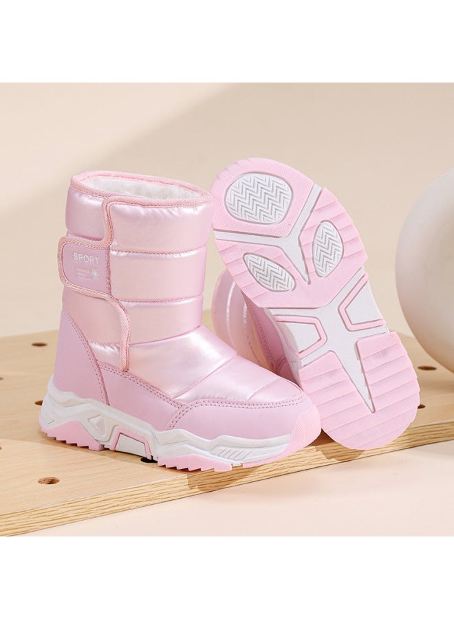 Children's Export High-top Fleece-lined New Winter Boots For Boys And Girls, Warm Snow Boots, Thick Cotton Shoes