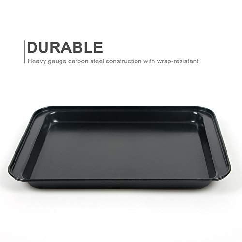 Shinsin Small Baking Sheets for Oven, Shinsin Nonstick Cookie Pans Set of 3, 8 inch Carbon Steel Cookie Sheet Pans Professional Mini Baking Replacement Trays for Toaster Oven, Easy Clean, Dishwasher Safe - Image 4