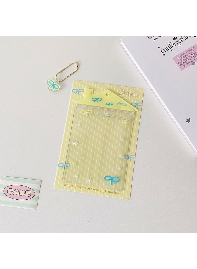 NIBEMINENT 1 - Piece Transparent Small House Doll Kpop Photo Card Holder Pendant Key Chain ID Badge Holder ID Card Holder Photo Card Protector for School ID Office ID Access Card for Women Girls - Image 1
