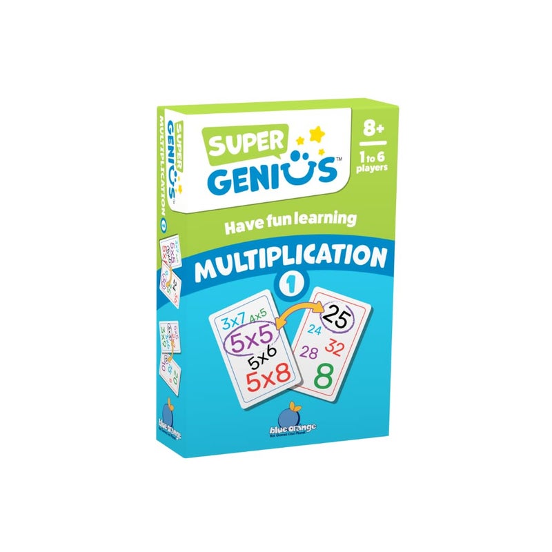 Blue Orange Super Genius Multiplication 1 - Tabletop Card Game, Fun Flash Card Concentration Matching Game for Kids, Ages 8 and up, 1-6 Players, Teacher Approved, Learn Your Times Tables Games - Image 3