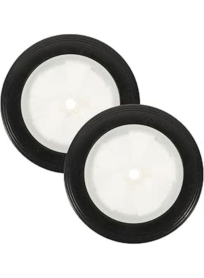 7 Inch Solid Rubber Wheels 2pcs Lawn Mower Replacement Garden Cart Casters - Image 1