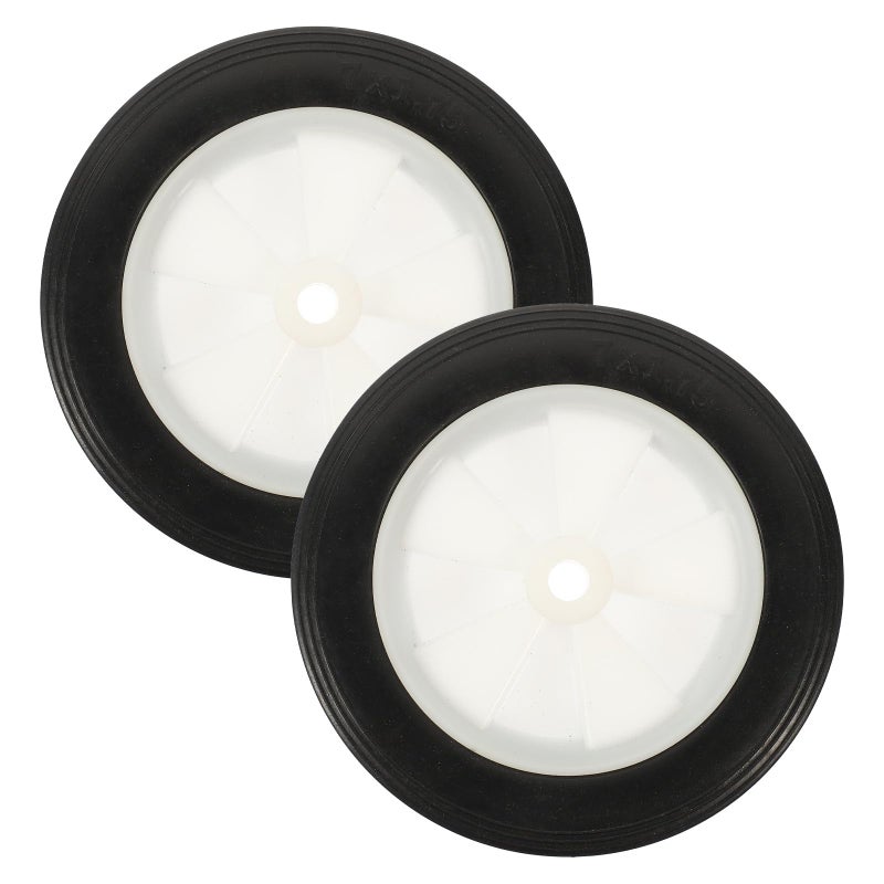 7 Inch Solid Rubber Wheels 2pcs Lawn Mower Replacement Garden Cart Casters - Image 2