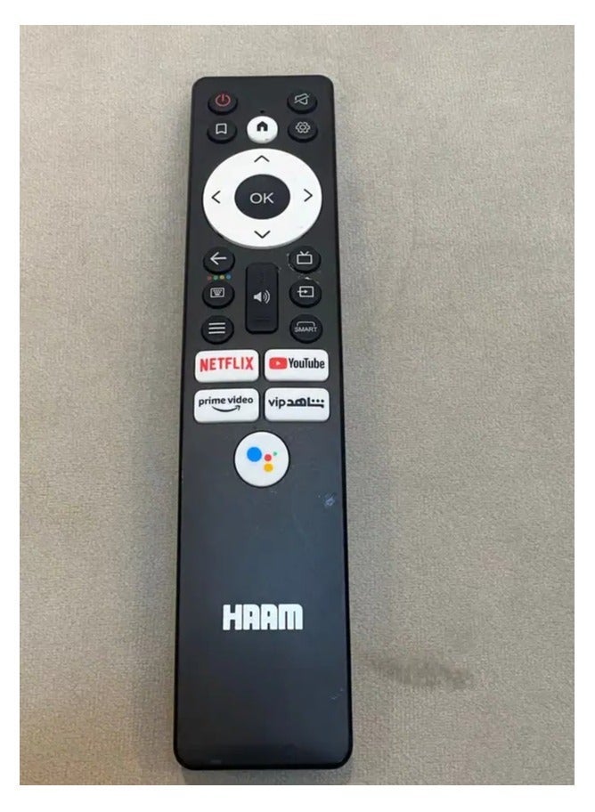 Replacement Remote Control For HAAM LCD LED TVs with Netflix, YouTube, Prime Video & VIP Smart Short Keys