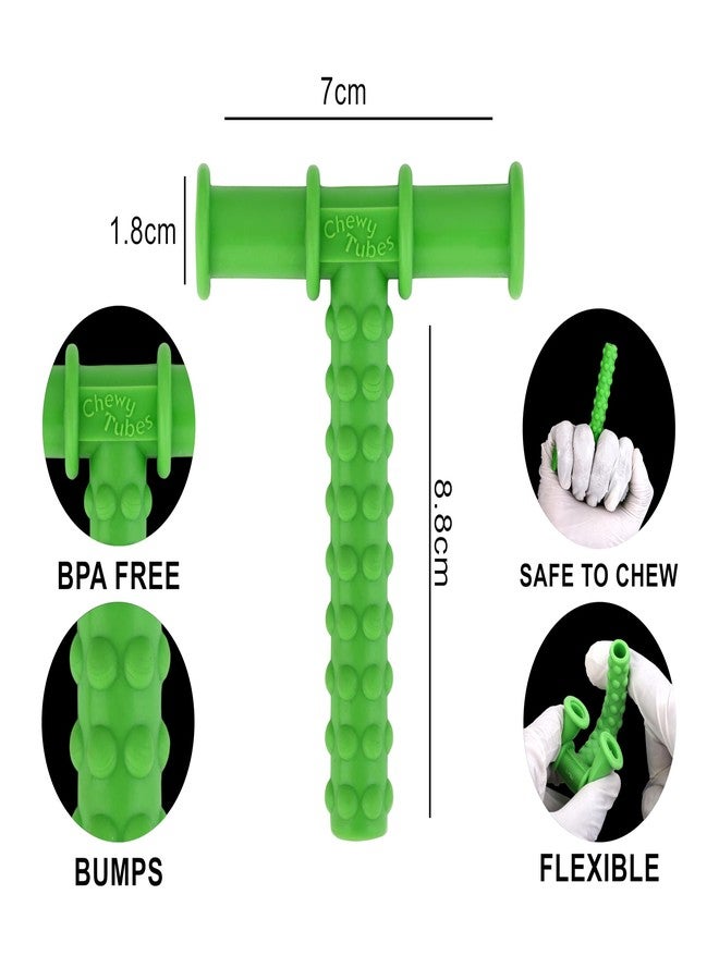 MJ Talk Tools® Opt (Oral Placement Therapy) Chewy Tube| Non-Toxic Biting Toy for Effective Oral Sensory Therapy | Texture Chewing Tube for Autism | Teether for Children and Adults (Green + Yellow) - Image 4