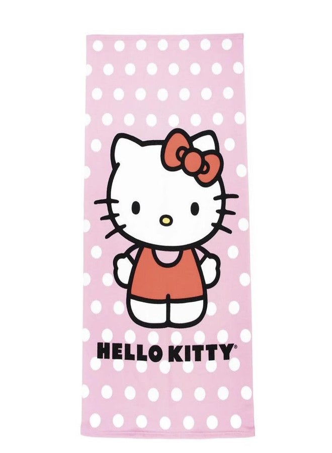 Jay Franco Hello Kitty Beach Towel, 27x54 inches, Polyester Microfiber, Pink, jfa76-01/24l02447 - Image 1