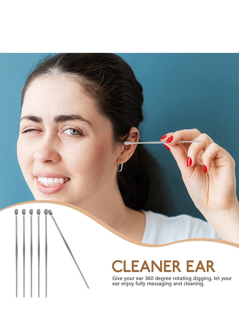 6pcs Ear Pick Metal Ear Spoon Ear Wax Curette Ear Cleaner Tool Earwax Removal Kit - Image 3