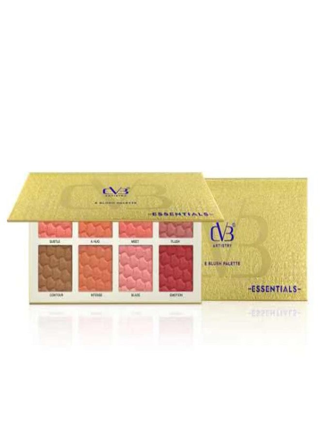 CVB 8 Blush Palette Essentials | 8 Color Blush Kit for Natural to Bold Cheek Looks | Smooth Blendable Powder for All Skin Tones - Image 1