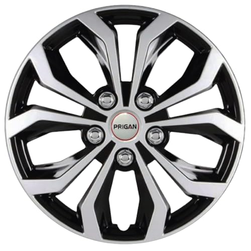 PRIGAN 13 Inch Black Silver Wheel Cover (Available in 12,13,14,15,16,17 Inch) Wheel Cap Universal Model (Press Fitting) (Set of 4 Pcs) (Vision DC 13) - Image 1
