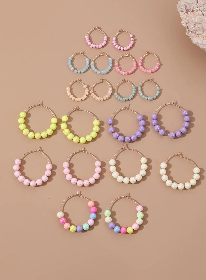 تايك تو Set Of 10 - Beaded Hoop Earrings