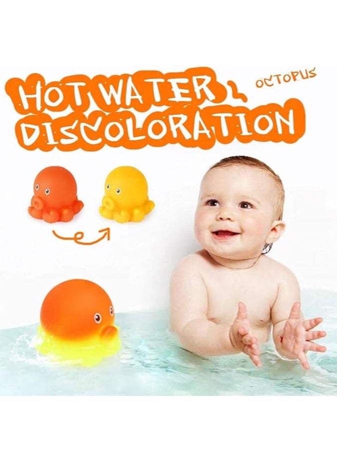 7Pcs Baby Bath Toys, Scoop Net Fish Pool Toys With Spray, Sounds, Color Changing Toddler Bathtub Toys - Image 2