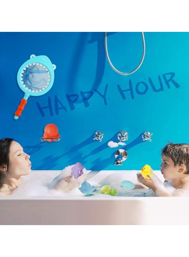 7Pcs Baby Bath Toys, Scoop Net Fish Pool Toys With Spray, Sounds, Color Changing Toddler Bathtub Toys - Image 3