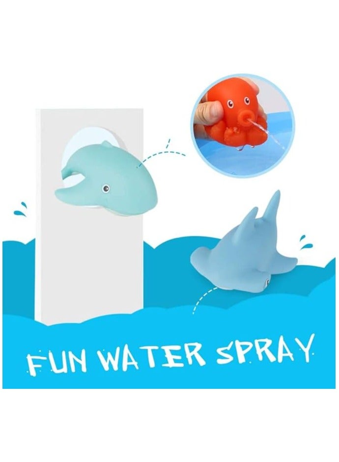 7Pcs Baby Bath Toys, Scoop Net Fish Pool Toys With Spray, Sounds, Color Changing Toddler Bathtub Toys - Image 5