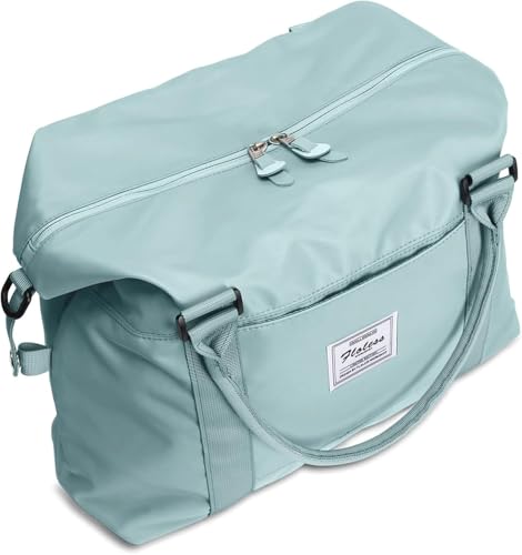 BJLFS Duffel Bag, Light Blue Nylon, 60L, Water-Resistant, Adjustable Strap, Overnight Travel, Workout, Sports Activities, Fits 15.6 Inch Laptop - Image 1