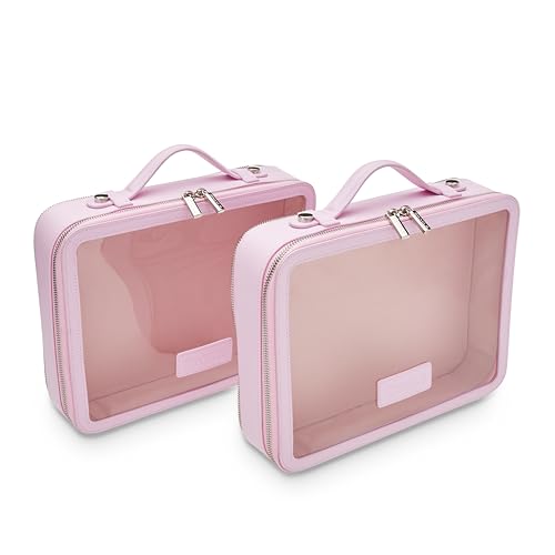 ETOILE - Large Twin Cosmetic Case Lavender Pink - Dual Compartment Cosmetic Beauty Organizer & Toiletry Case - Image 3