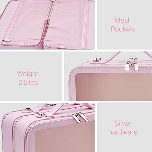 ETOILE - Large Twin Cosmetic Case Lavender Pink - Dual Compartment Cosmetic Beauty Organizer & Toiletry Case - Image 2