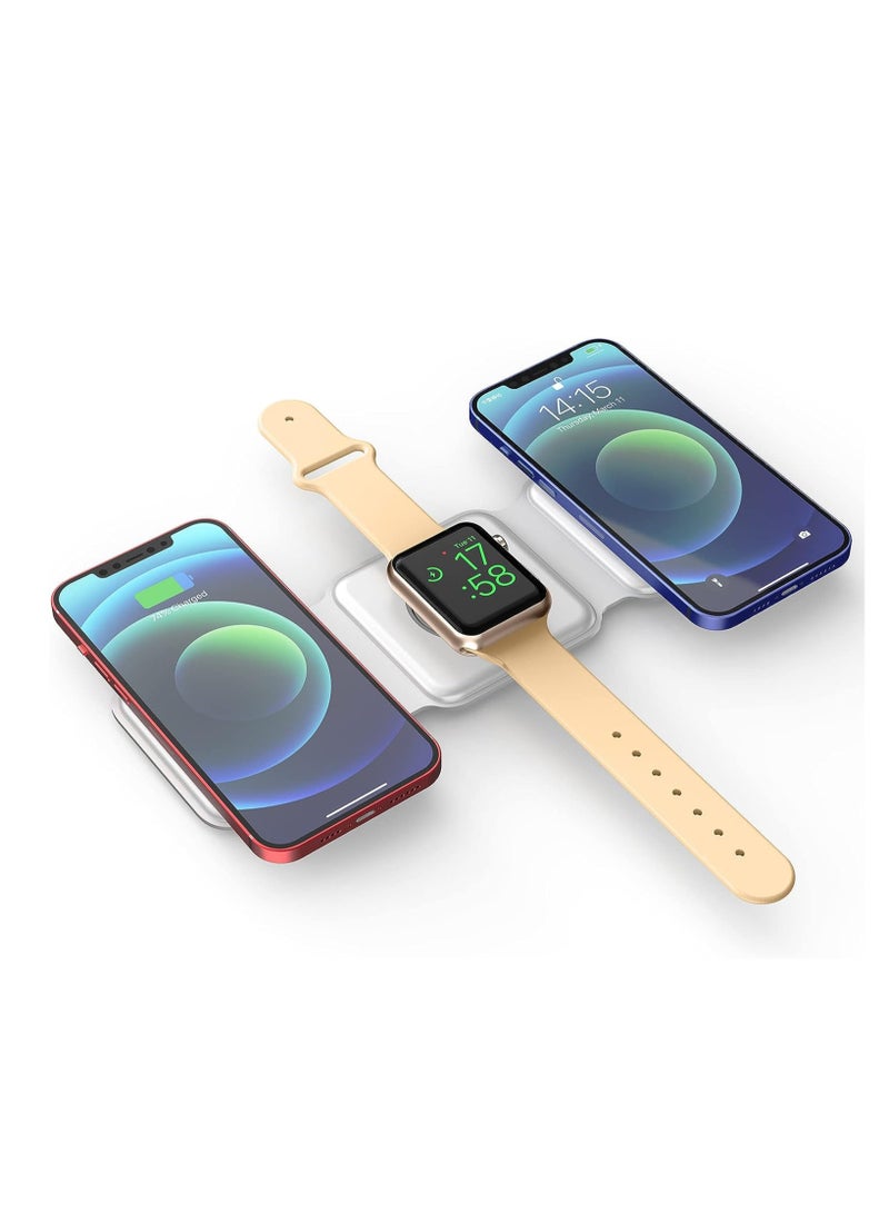 Next Life 3 in 1 Foldable Wireless Magnetic Charger 15Watt Fast Charging Pad for iPhone earbuds and iwatch - Image 1