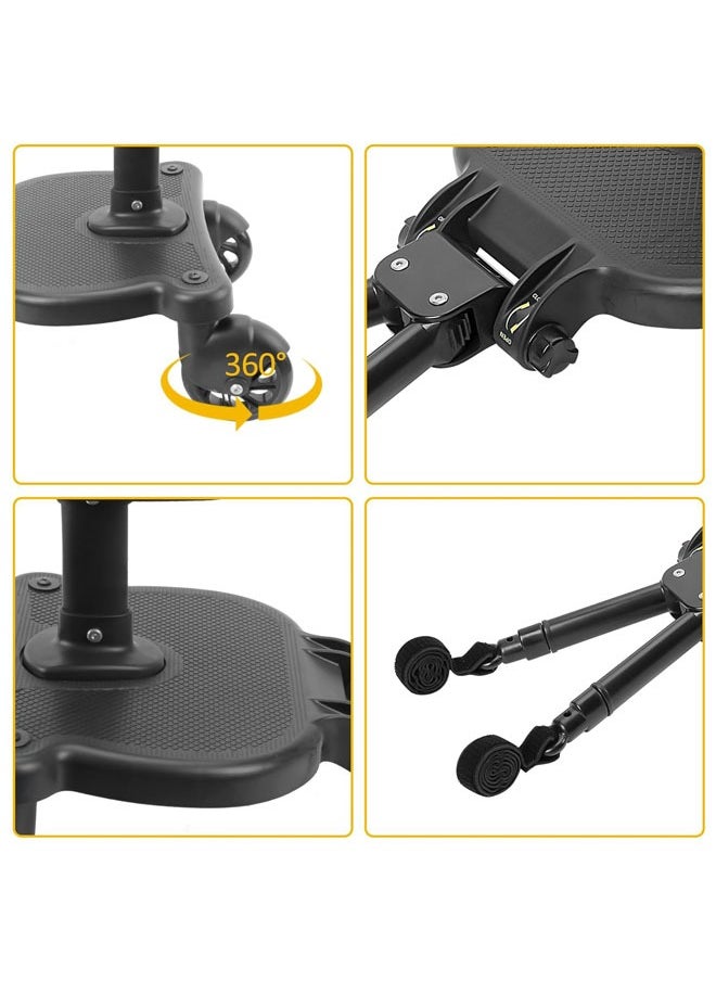 2 In 1 Sit And Stand Stroller Glider Board With Detachable Seat For Most Strollers, Up To 55 Lbs, Black