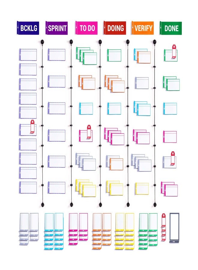 PATboard Column dividers - 5 Black PATlanes - Row Divider for Scrum kanban Board - Magnetic - Image 4
