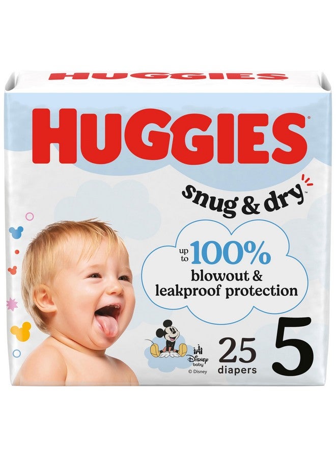 Huggies Size 5 Diapers, Snug & Dry Baby Diapers, Size 5 (27+ lbs), 25 Count, Packaging May Vary - Image 1