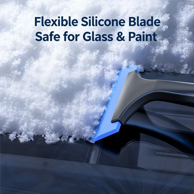 Car Oxford Snow Shovel Aluminum Retractable Ice Scraper Multifunctional Glass De-icer Snow Brush - Image 3