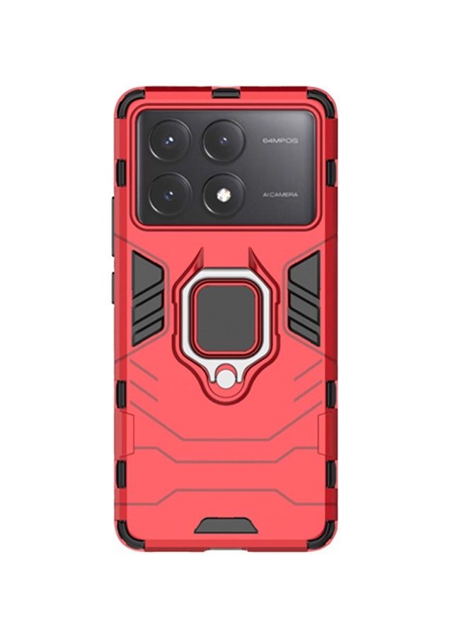 Xiaomi Poco F6 Pro 5G Case Cover Protector Accessories with Camera Len Protection Anti-Scratch Shockproof Anti-Fingerprints Back Cover with 360 Car Mount Magnetic Ring Holder Case Protector