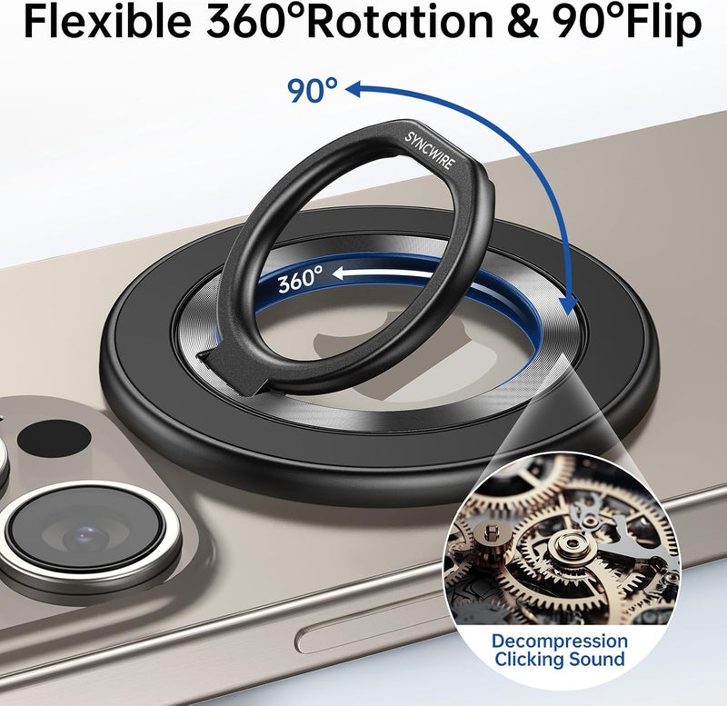 Syncwire MagSafe Magnetic Cell Phone Ring Holder with Double Sided Magnetic Kickstand for iPhone and Android - Image 2