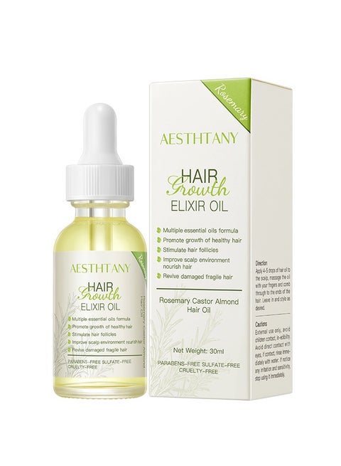 Rosemary Hair Oil for Hair Growth, Scalp Health, and Frizzy Hair infused with Castor Oil & Almond Oil