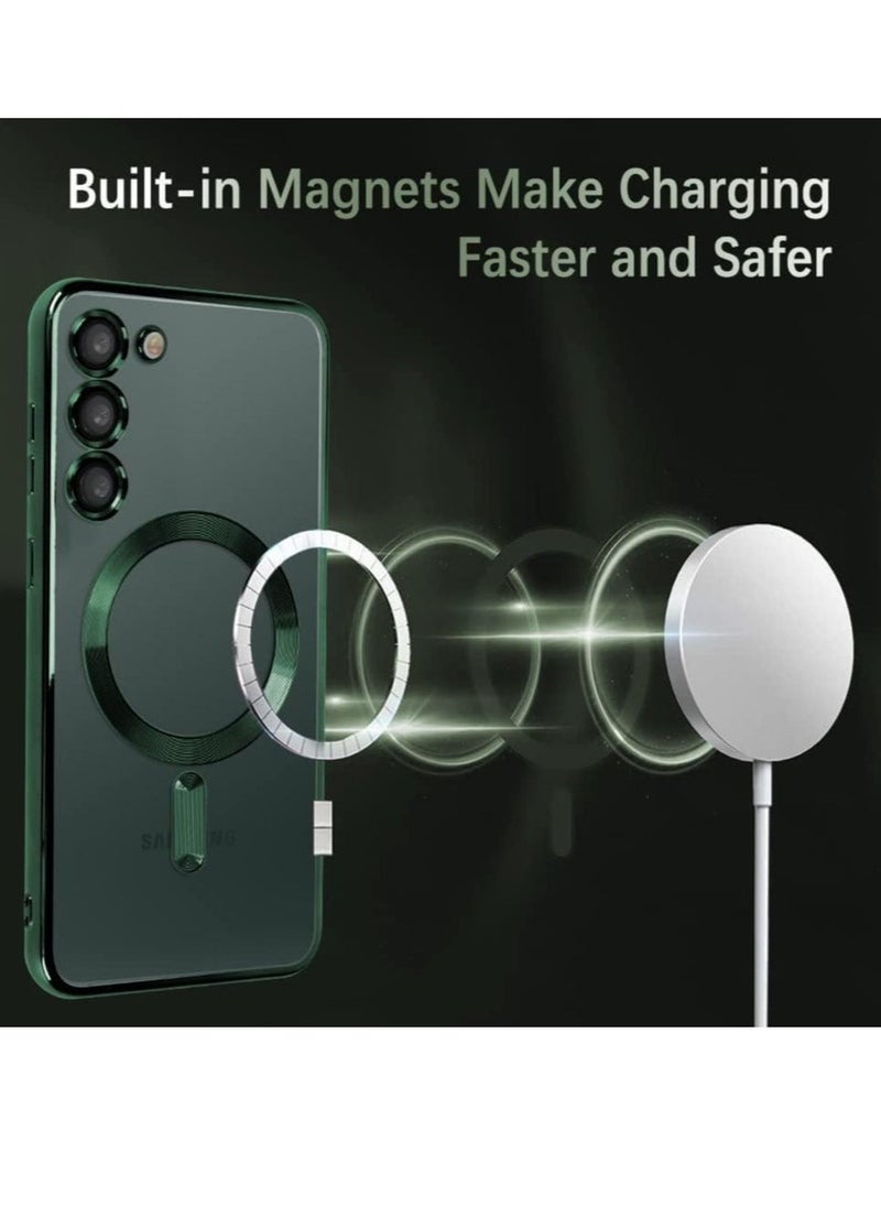Raxoom Magnetic Clear Case for Samsung Galaxy S23 Plus with Camera Lens Protector Magsafe Compatible Electroplated Soft TPU Shockproof Anti-Scratch Phone Case - Image 3