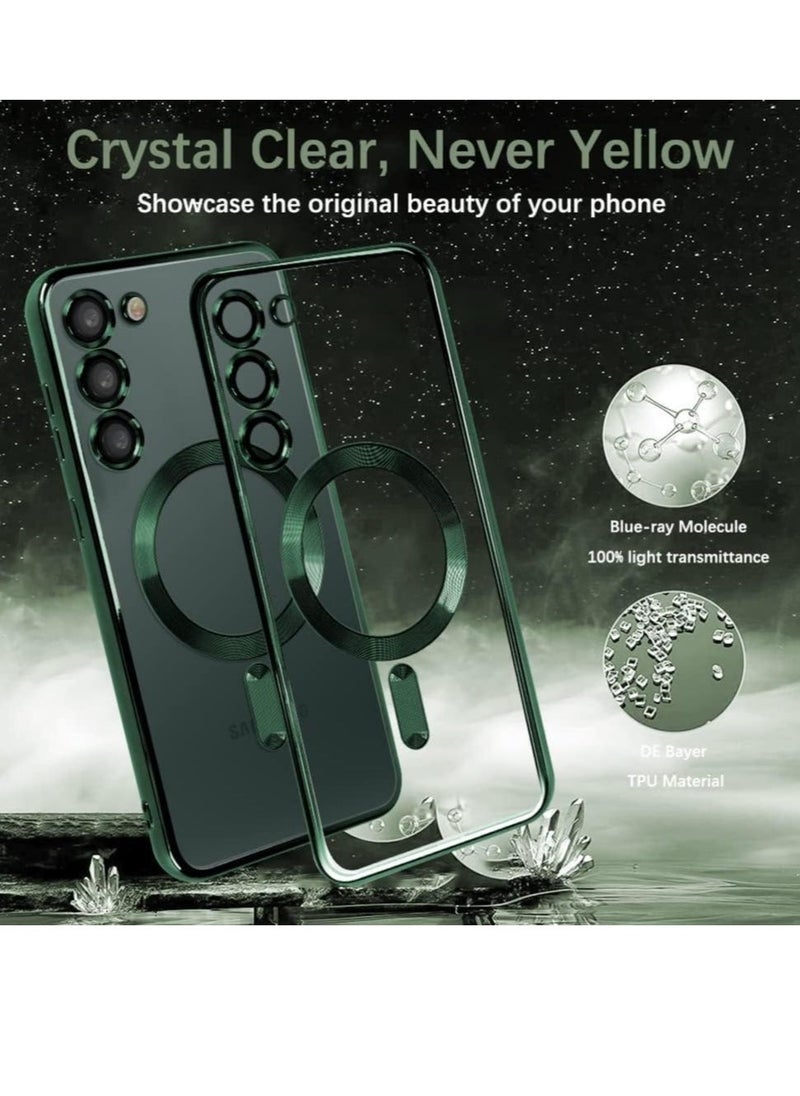 Raxoom Magnetic Clear Case for Samsung Galaxy S23 Plus with Camera Lens Protector Magsafe Compatible Electroplated Soft TPU Shockproof Anti-Scratch Phone Case - Image 2