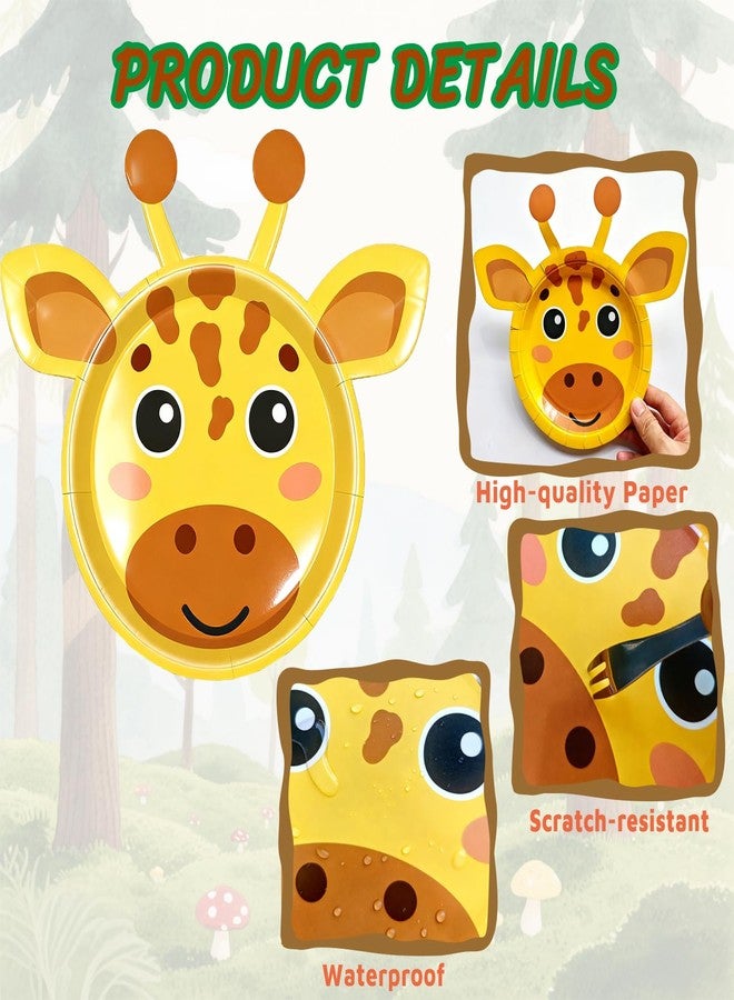 Toosunny 48pcs Jungle Animal Shaped Paper Plates Woodland Safari Zoo Theme Party Supplies Tableware for Boys Girls Birthday Preschool Classroom Creatures Baby Shower Favors 7" - Image 4