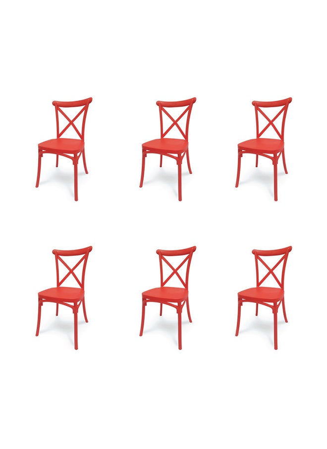 JILPHAR FURNITURE Jilphar Polypropylene Cross Back Dining Chair 1310D set of 6pcs 