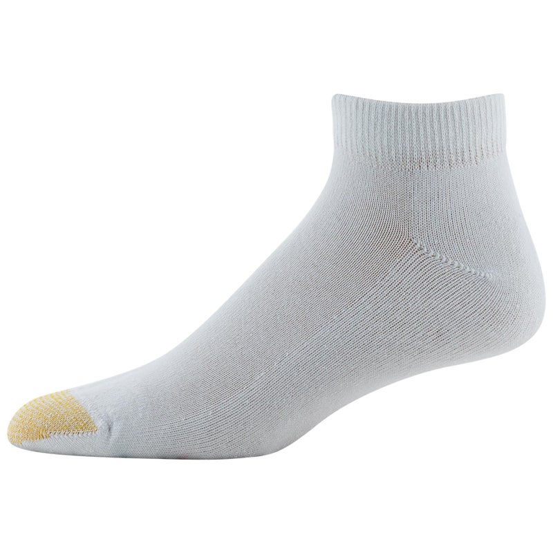 GOLDTOE Men's Cotton Low Cut Sport Liner Socks, 6-Pairs, White, Large - Image 3
