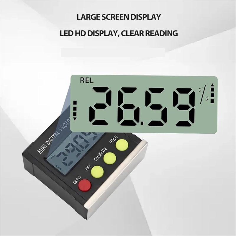 Digital Angle Finder, Angle Gauge Mini Digital Protractor 360° Electronic Level Box Inclinometer Magnetic Base Measuring Tools,Angle Finder - Image 2