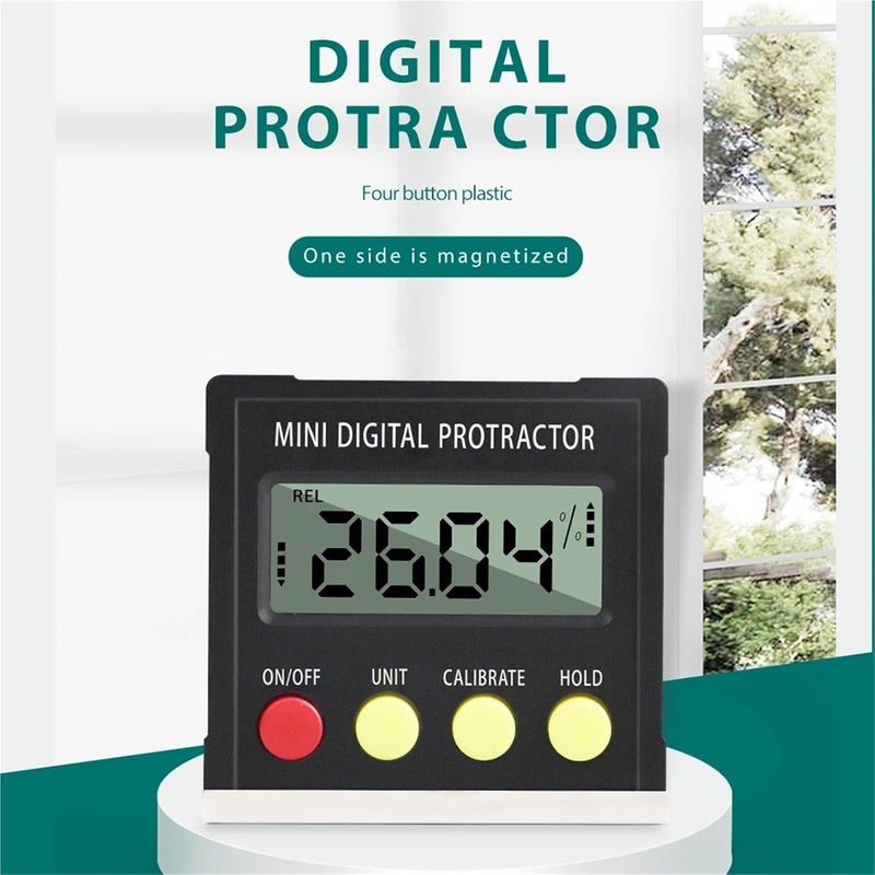 Digital Angle Finder, Angle Gauge Mini Digital Protractor 360° Electronic Level Box Inclinometer Magnetic Base Measuring Tools,Angle Finder - Image 3