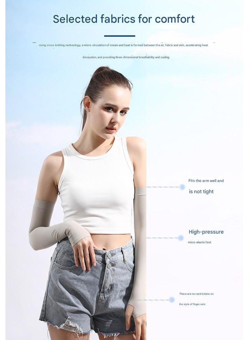 Goolsky Unisex Summer Ice Silk UV Protection Arm Sleeves – Breathable Outdoor Cycling Sun Guard Sleeves  - Image 3