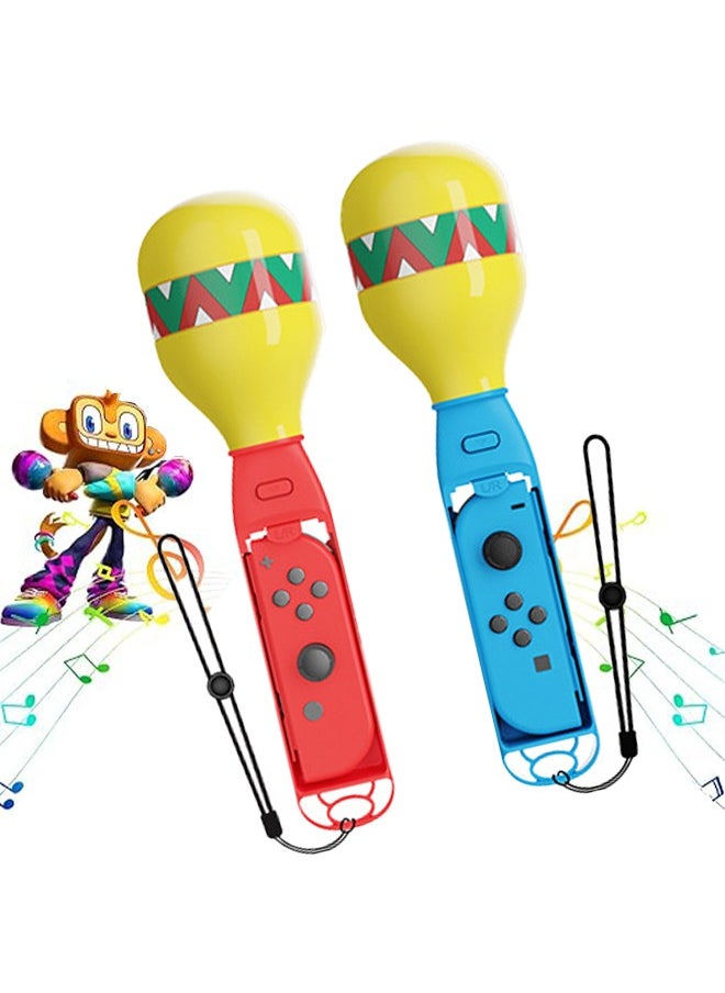 Colorskin 2Pcs Sand Hammer Hand Grip Controller Fit for Switch/Samba De Amigo Party Central Nintendo Joycon Games Switch OlED Sports Game Accessories with Built-In Eco-Friendly Pellets Rustle to The Music  - Image 1