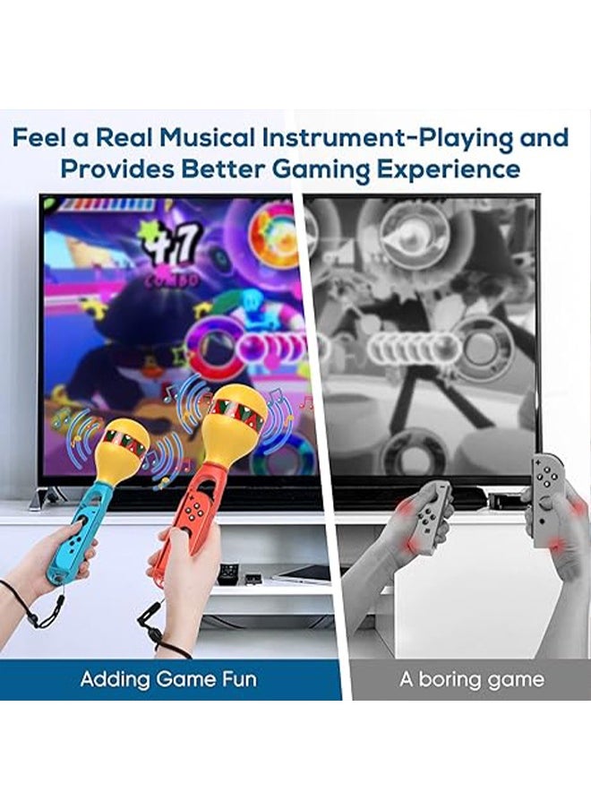 Colorskin 2Pcs Sand Hammer Hand Grip Controller Fit for Switch/Samba De Amigo Party Central Nintendo Joycon Games Switch OlED Sports Game Accessories with Built-In Eco-Friendly Pellets Rustle to The Music  - Image 4
