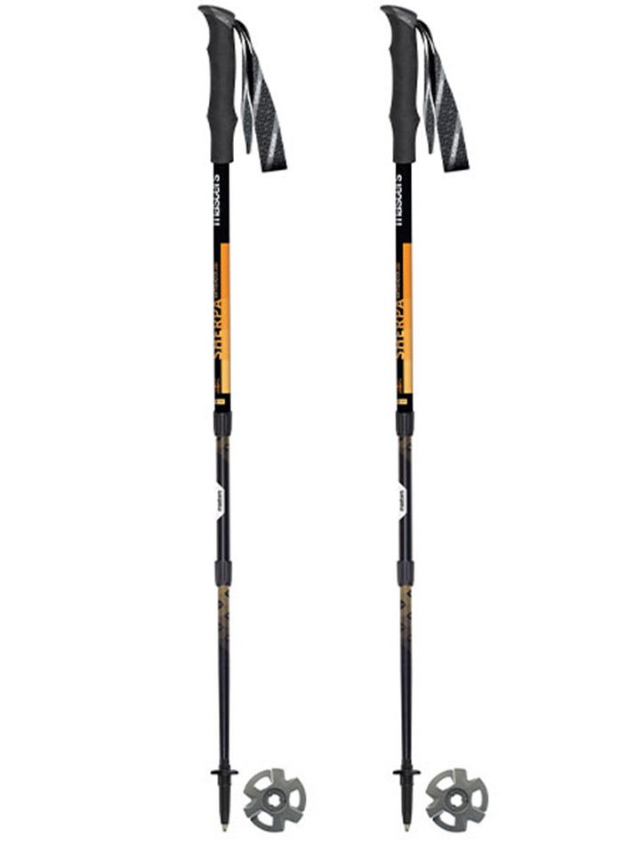 Masters Trekking Poles Sherpa Antishock CSS (Black/Orange) – AluTech 7075 Aluminum Hiking Poles, Adjustable 105–135 cm (65 cm Collapsed), BS Lock + Antishock CSS System, Carbide Tips, Lightweight 252g, Ergonomic Palmo Grip, Durable Trekking Poles for Hiking & Outdoor Adventure