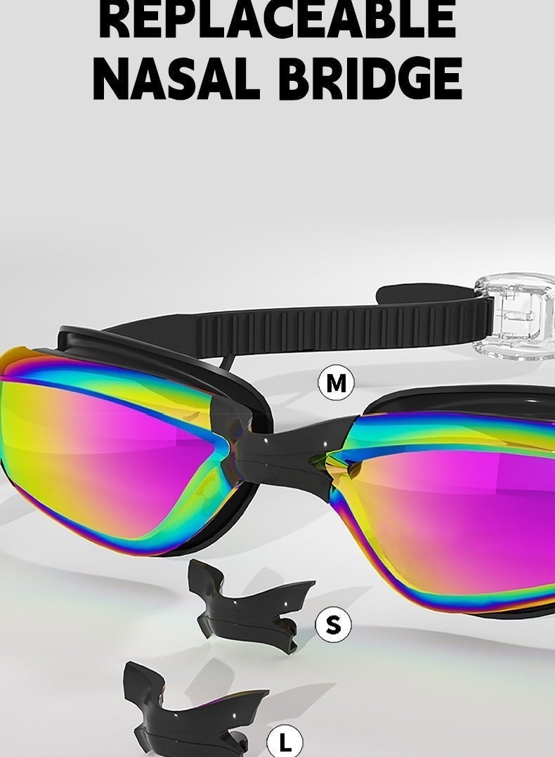 أكسبيه 5 في 1 نظارات سباحة مضادة للضباب -مجموعة النظارات الواقية مع غطاء سباحة، سدادات الأذن، مشبك الأنف، نظارات مقاومة للتسرّب -نظارات سباحة مقاومة للماء يمكن أن تحجب الأشعة فوق البنفسجية بفعالية -مناسبة للرجال والنساء (الأسود) - Image 3