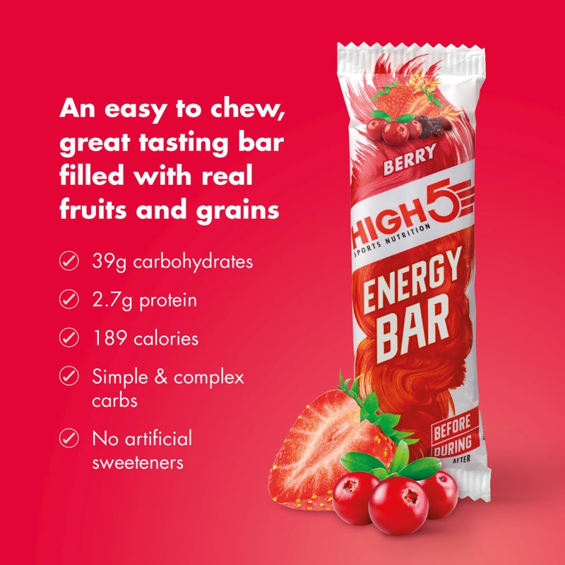 High5 Energy Bars - High Carb Energy Bars for Running, Cycling & Hiking - Vegan Oat Bars with Real Fruits - Healthy Snacks for Adults - Snack Bars Multipack for Training & Racing (12x55g, Berry) - Image 3