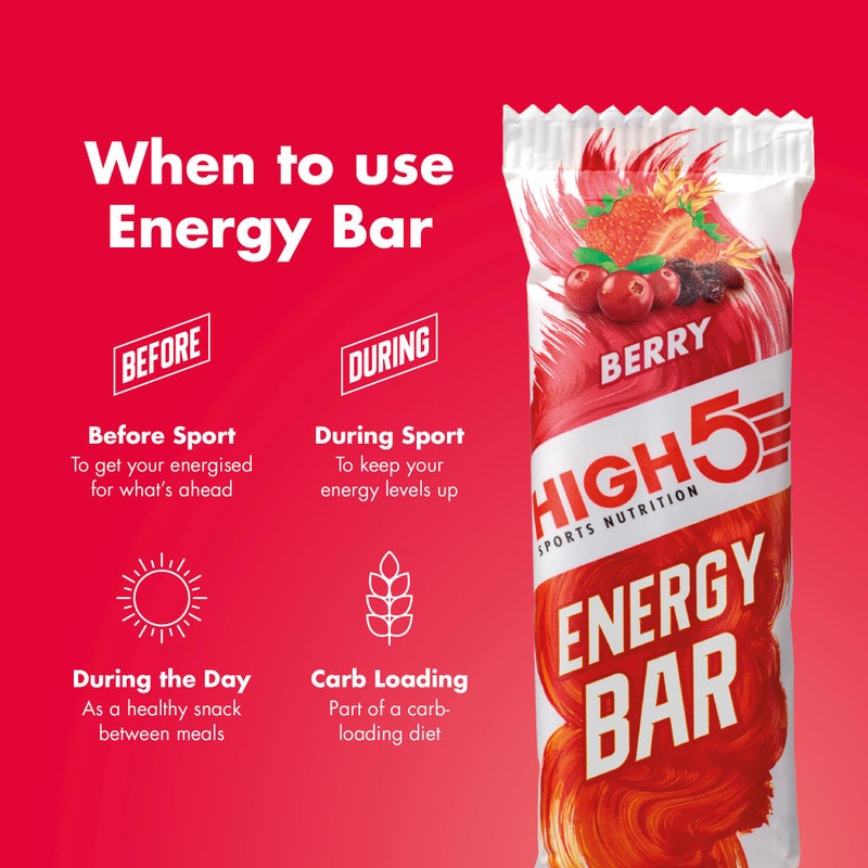 High5 Energy Bars - High Carb Energy Bars for Running, Cycling & Hiking - Vegan Oat Bars with Real Fruits - Healthy Snacks for Adults - Snack Bars Multipack for Training & Racing (12x55g, Berry) - Image 4