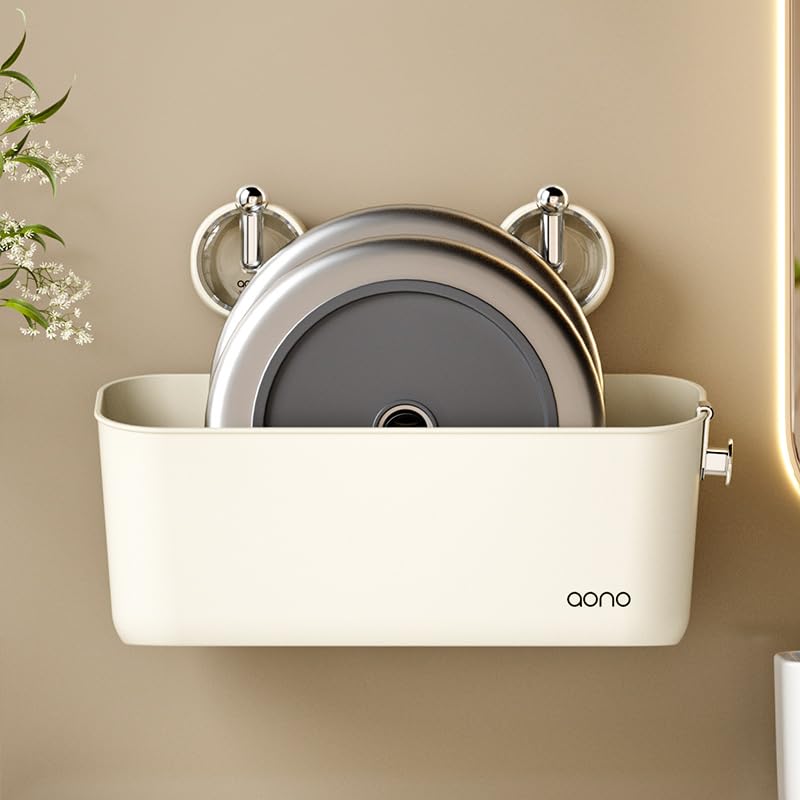 Crobat Multi-Functional Storage Basket Bathroom Kitchen Wall-Mounted Storage Box Strong Load-Bearing Suction Cup Non-Perforated Storage Basket Good and Luxurious Look - Image 4