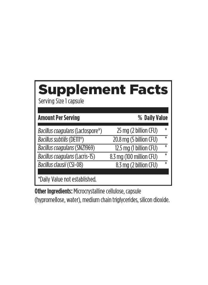 ProbioSpore - Broad-Spectrum Spore Probiotic - Dietary Supplement 60 Vegetarian Capsules