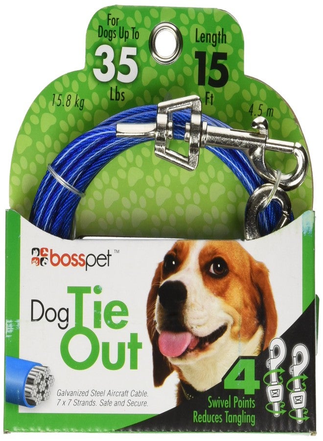 Boss Pet Products Tie Out Dog Medium 15 Foot Pdq - Image 1